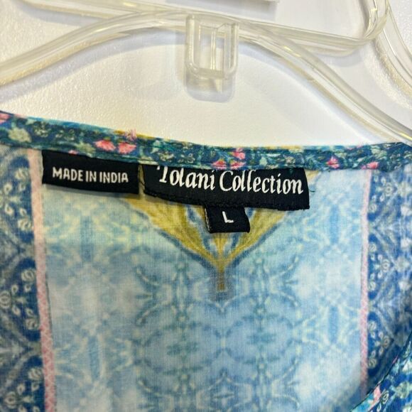 Tolani Collection Womens Multicolor Floral Narissa Printed Woven Caftan Tunic L - Picture 6 of 12